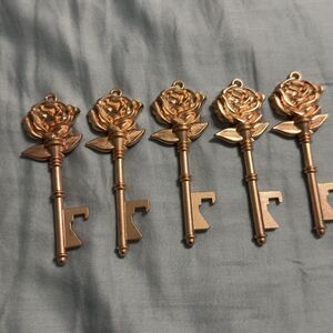 Rose Gold Key Bottle Opener Keychain Skeleton Key Style